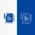 Code, coding, file, programming, script Line and Glyph web Button in Blue color Vertical Banner for UI and UX, website or mobile Royalty Free Stock Photo