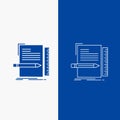 Code, coding, file, programming, script Line and Glyph web Button in Blue color Vertical Banner for UI and UX, website or mobile Royalty Free Stock Photo