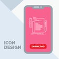 Code, coding, file, programming, script Line Icon in Mobile for Download Page Royalty Free Stock Photo