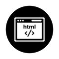 Code, coding, html icon. Black vector design