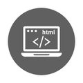 Code, coding, html icon. Gray vector graphics Royalty Free Stock Photo