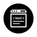 Code, coding, html icon. Black vector graphics Royalty Free Stock Photo