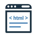 Code, coding, html icon. Simple editable vector illustration Royalty Free Stock Photo