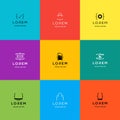 code coding logo design set vector collection Royalty Free Stock Photo