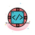 Code, Custom, Implementation, Management, Product Abstract Flat Color Icon Template