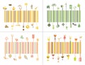 Colorful barcode design idea set of nature,ecological,food, restaurant concept.Vector and illustration