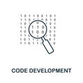 Code Development line icon. Thin design style from programmer icon collection. Simple code development icon for Royalty Free Stock Photo