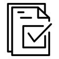 Code document icon outline vector. Two factor verification Royalty Free Stock Photo