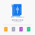 Code, edit, editor, language, program 5 Color Glyph Web Icon Template isolated on white. Vector illustration