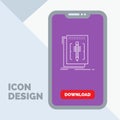 Code, edit, editor, language, program Line Icon in Mobile for Download Page