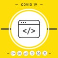 Code editor icon. Graphic elements for your design