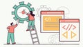 Code editor interface, programming and software development vector design Generative AI Royalty Free Stock Photo
