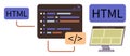 Code Editor with Markup Tags Highlighting HTML Programming Concept and Webpage Design Royalty Free Stock Photo