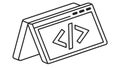 A code editor window icon for programming and development, vector design Generative AI Royalty Free Stock Photo