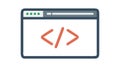 Code Editor Window Icon, web development and coding, vector design Generative AI Royalty Free Stock Photo