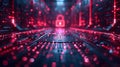 Code encryption under cybersecurityâs lock. Royalty Free Stock Photo