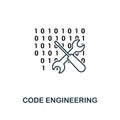 Code Engineering outline icon. Thin line style from big data icons collection. Pixel perfect simple element code engineering icon Royalty Free Stock Photo
