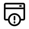 Code Error and Browser Error Professional Line Icon. Modern vector illustration representing software bugs, webpage issues, and Royalty Free Stock Photo