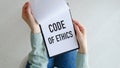 Code of Ethics concept closeup. Business and finance concept Royalty Free Stock Photo