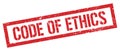 CODE OF ETHICS red grungy rectangle stamp Royalty Free Stock Photo