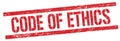 CODE OF ETHICS text on red grungy rectangle stamp Royalty Free Stock Photo