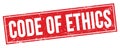 CODE OF ETHICS text on red grungy rectangle stamp Royalty Free Stock Photo