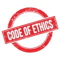 CODE OF ETHICS text on red grungy round stamp Royalty Free Stock Photo