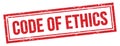 CODE OF ETHICS text on red grungy vintage stamp Royalty Free Stock Photo
