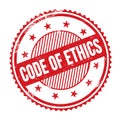 CODE OF ETHICS text written on red grungy round stamp Royalty Free Stock Photo