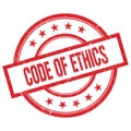 CODE OF ETHICS text written on red vintage round stamp Royalty Free Stock Photo