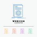 Code, executable, file, running, script 5 Color Line Web Icon Template isolated on white. Vector illustration