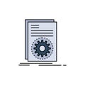 Code, executable, file, running, script Flat Color Icon Vector Royalty Free Stock Photo