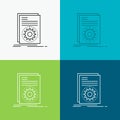 Code, executable, file, running, script Icon Over Various Background. Line style design, designed for web and app. Eps 10 vector Royalty Free Stock Photo