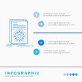 Code, executable, file, running, script Infographics Template for Website and Presentation. Line Blue icon infographic style Royalty Free Stock Photo