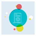 Code, executable, file, running, script White Line Icon colorful Circle Background Royalty Free Stock Photo