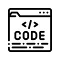 Code File Computer System Vector Thin Line Icon Royalty Free Stock Photo