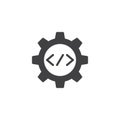 Code Gear vector icon Royalty Free Stock Photo