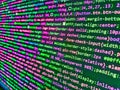 Code in green color. Information technology website coding standards for web design. Database bits access stream visualisation. Royalty Free Stock Photo