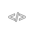 Code, html line icon. Simple, modern flat vector illustration for mobile app, website or desktop app