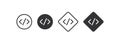Code icon. Code html signs vector