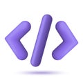 Code icon. 3D rendering Royalty Free Stock Photo