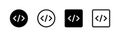 Code icon. Code html signs. Program coding icons. Coding sign. Stock vector