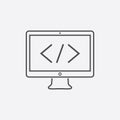 Code icon. Programming line icon.