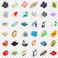 Code icons set, isometric style Royalty Free Stock Photo