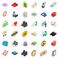 Code icons set, isometric style Royalty Free Stock Photo