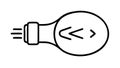 Code Idea Lightbulb Icon, for Programming and Development, vector design Generative AI Royalty Free Stock Photo