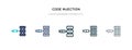 Code injection icon in different style vector illustration. two colored and black code injection vector icons designed in filled,