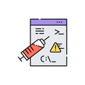 Code injection olor line icon. Pictogram for web page, mobile app, promo