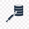 Code injection vector icon isolated on transparent background, C