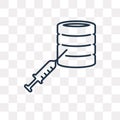 Code injection vector icon isolated on transparent background, l